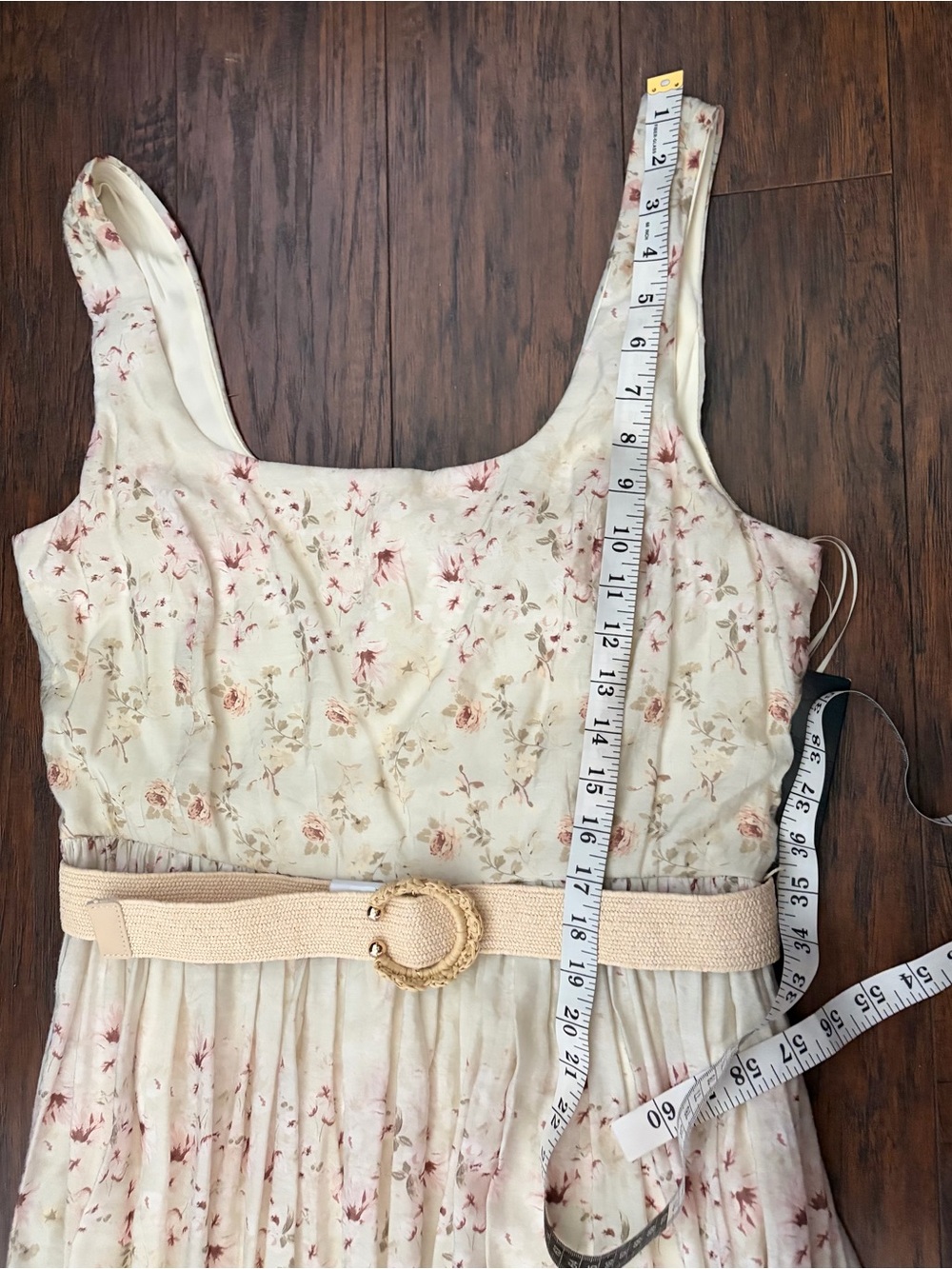 Taylor Cream Maxi Skirt with Pink Floral Print - Picture 9 of 13